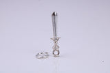 Sword Charm, Traditional Charm, Made from Solid 925 Grade Sterling Silver, Complete with Attachment Link