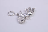 Lion Charm, Traditional Charm, Made from Solid 925 Grade Sterling Silver, Complete with Attachment Link