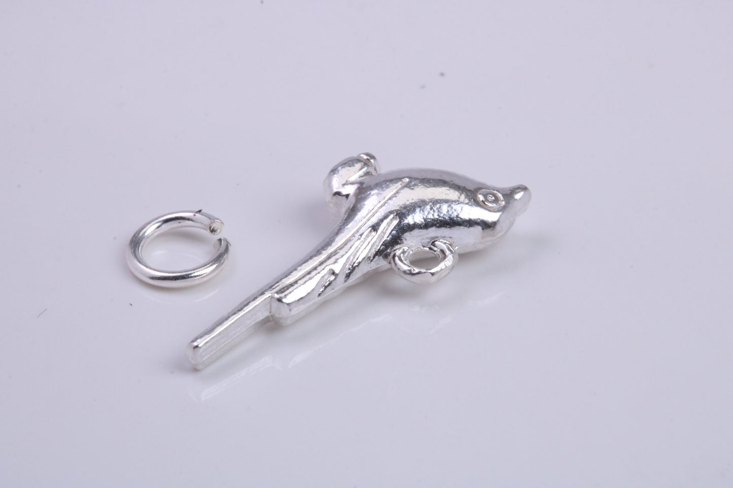 Long Tailed Bird Charm, Traditional Charm, Made from Solid 925 Grade Sterling Silver, Complete with Attachment Link