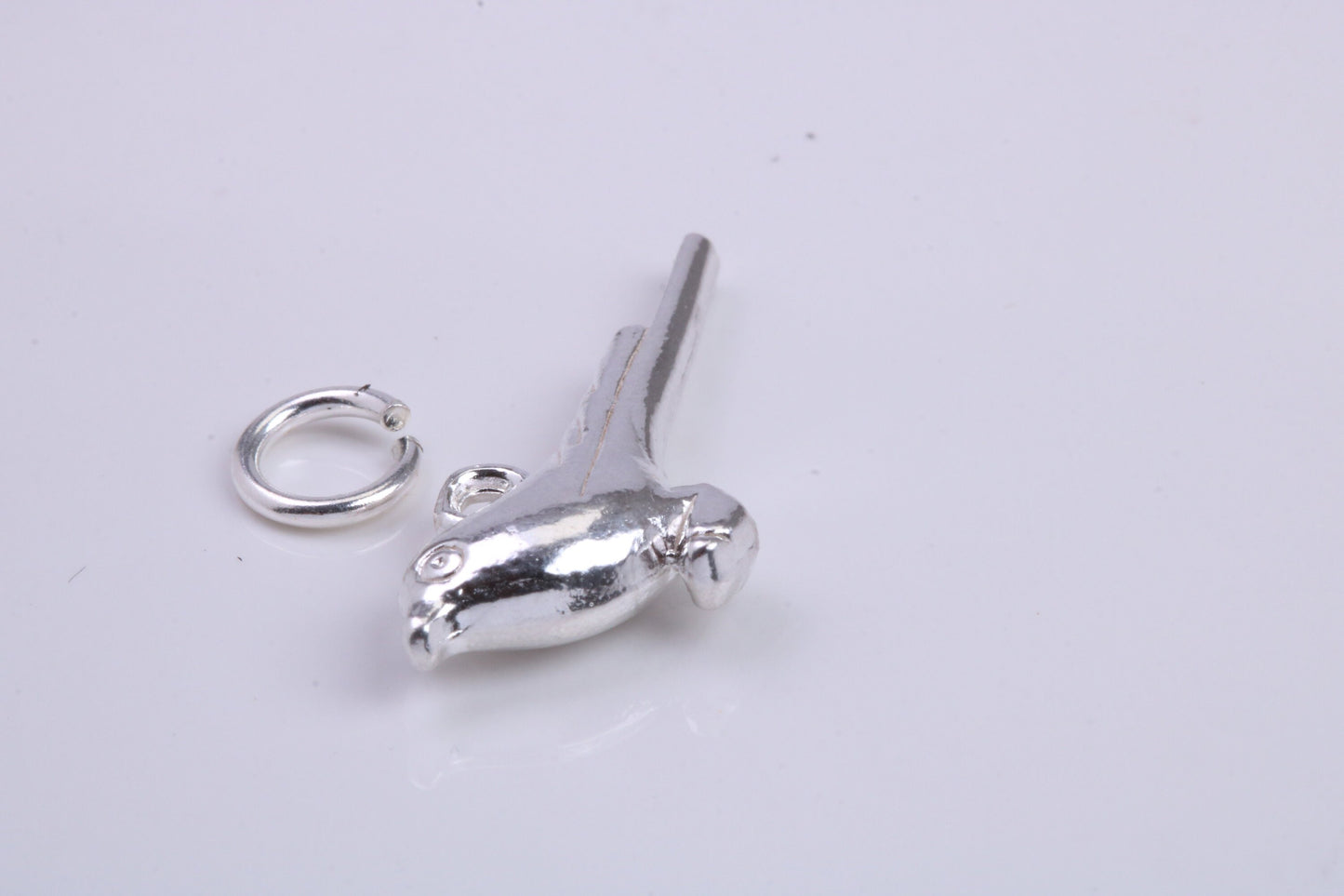 Long Tailed Bird Charm, Traditional Charm, Made from Solid 925 Grade Sterling Silver, Complete with Attachment Link