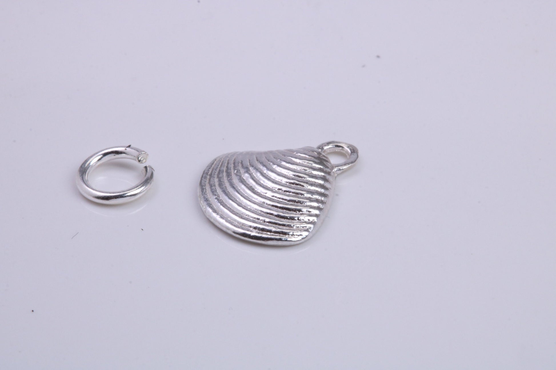 Sea Shell Charm, Traditional Charm, Made from Solid 925 Grade Sterling Silver, Complete with Attachment Link