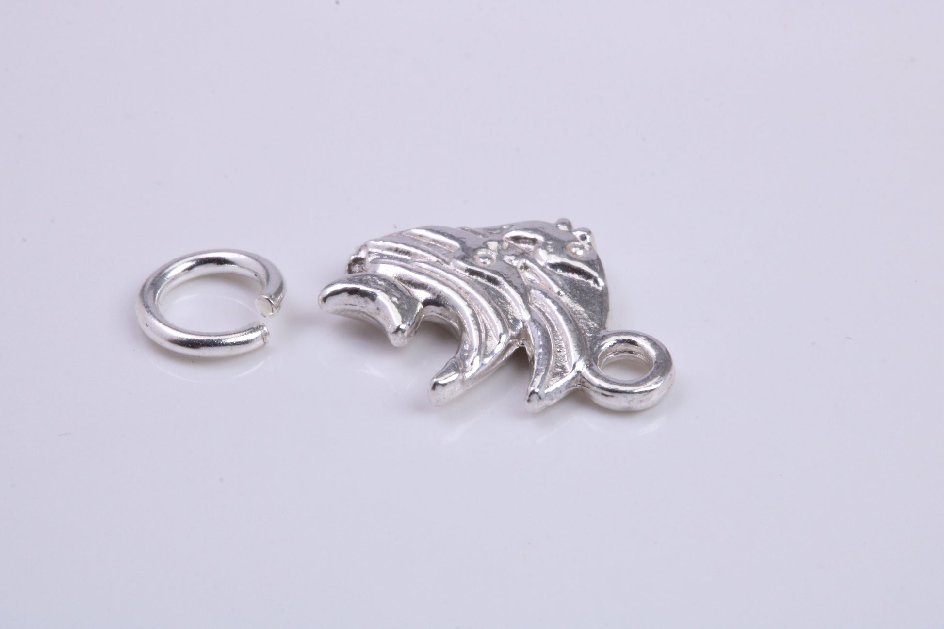 Angel Fish Charm, Traditional Charm, Made from Solid 925 Grade Sterling Silver, Complete with Attachment Link