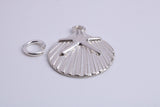 Sea Shell Charm, Traditional Charm, Made from Solid 925 Grade Sterling Silver, Complete with Attachment Link