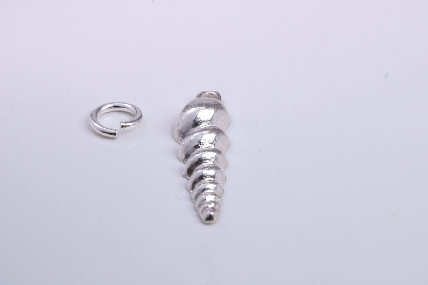 Sea Shell Charm, Traditional Charm, Made from Solid 925 Grade Sterling Silver, Complete with Attachment Link