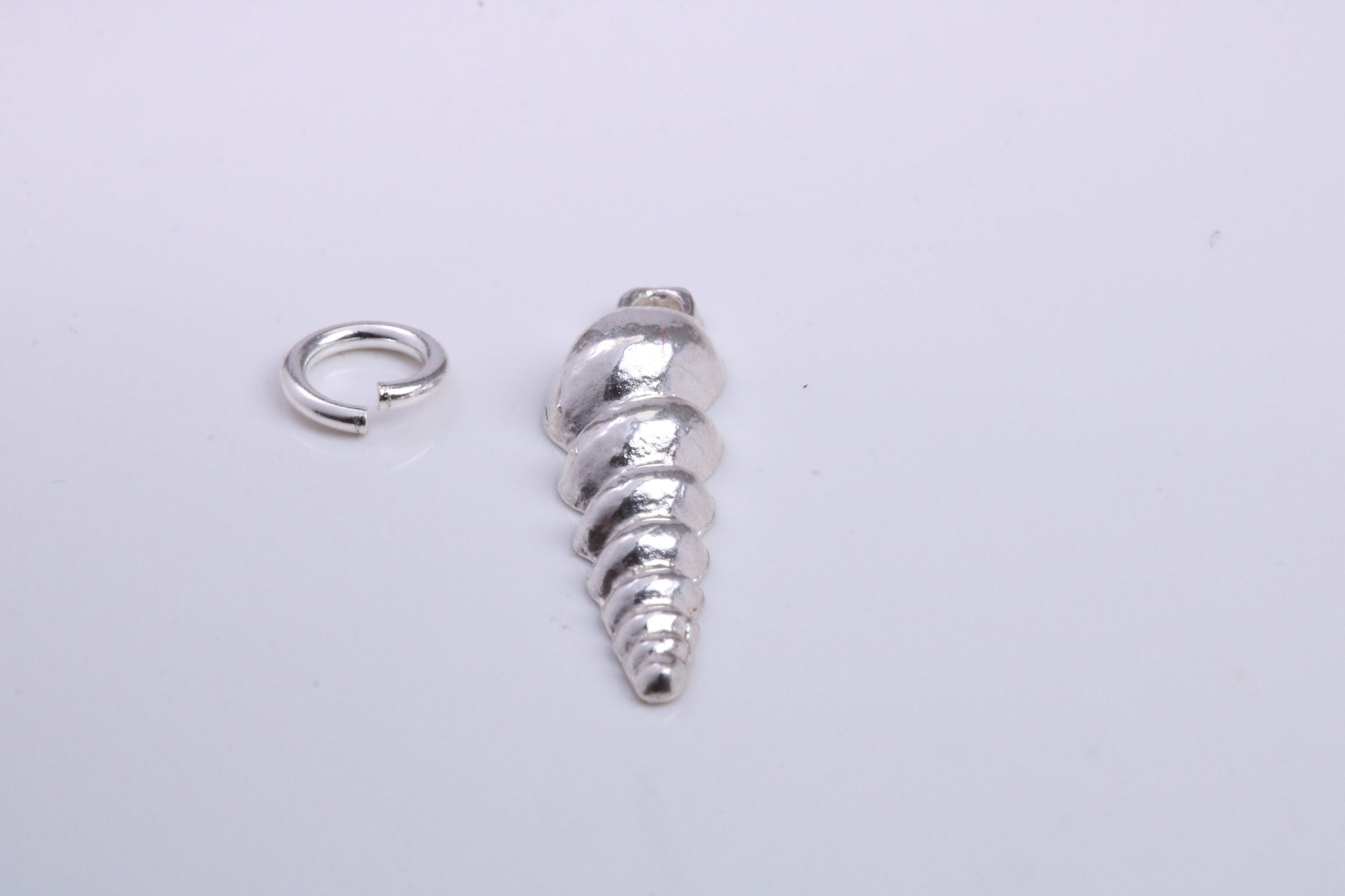 Sea Shell Charm, Traditional Charm, Made from Solid 925 Grade Sterling Silver, Complete with Attachment Link