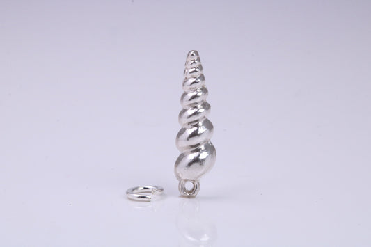 Sea Shell Charm, Traditional Charm, Made from Solid 925 Grade Sterling Silver, Complete with Attachment Link