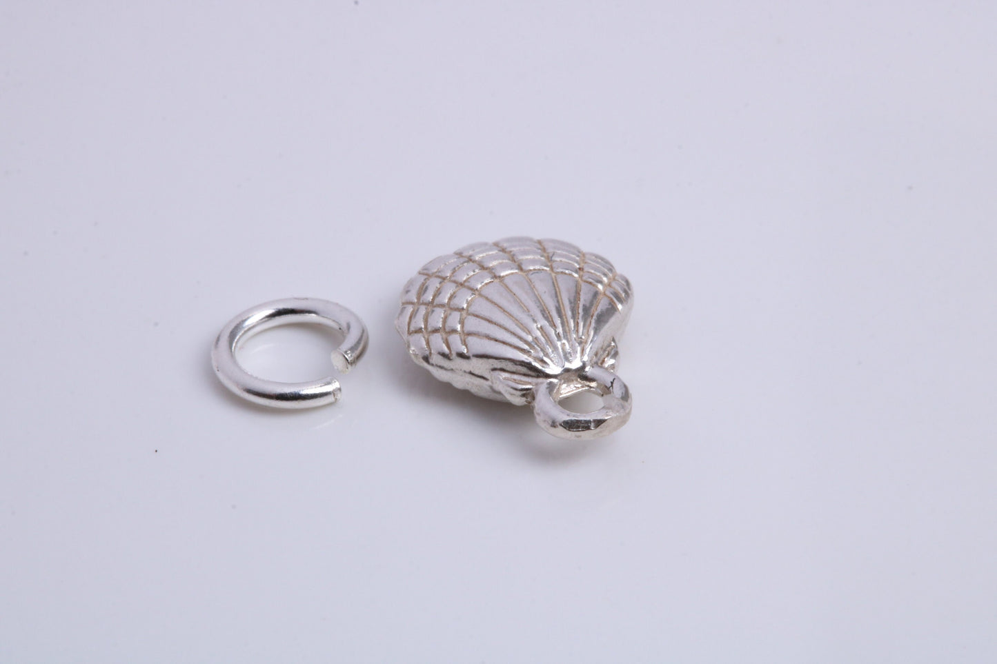 Sea Shell Charm, Traditional Charm, Made from Solid 925 Grade Sterling Silver, Complete with Attachment Link