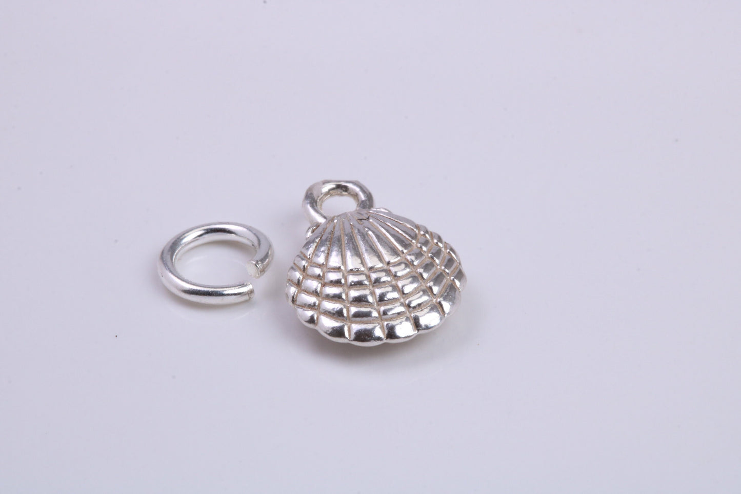 Sea Shell Charm, Traditional Charm, Made from Solid 925 Grade Sterling Silver, Complete with Attachment Link