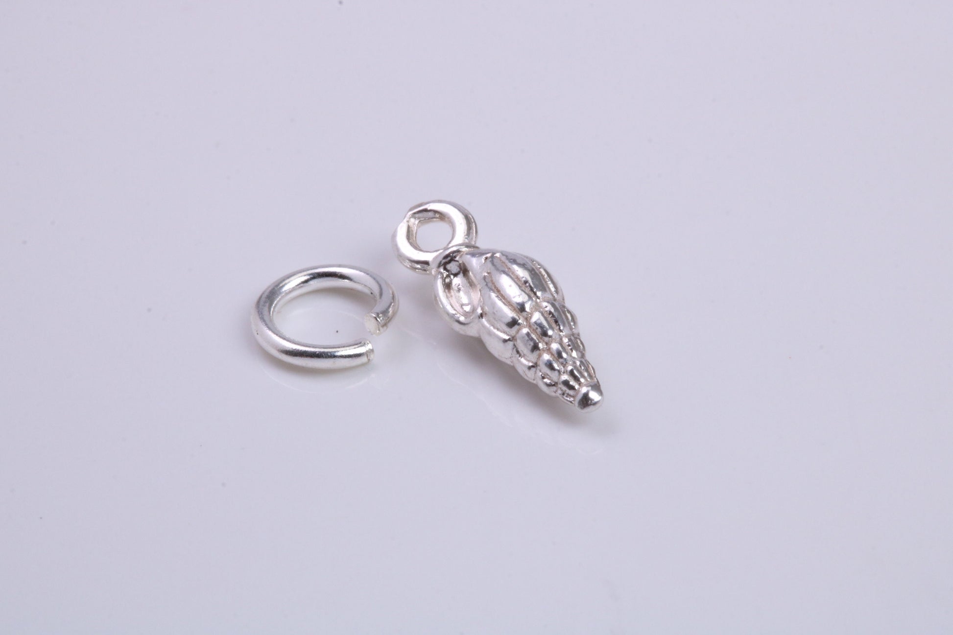 Sea Shell Charm, Traditional Charm, Made from Solid 925 Grade Sterling Silver, Complete with Attachment Link