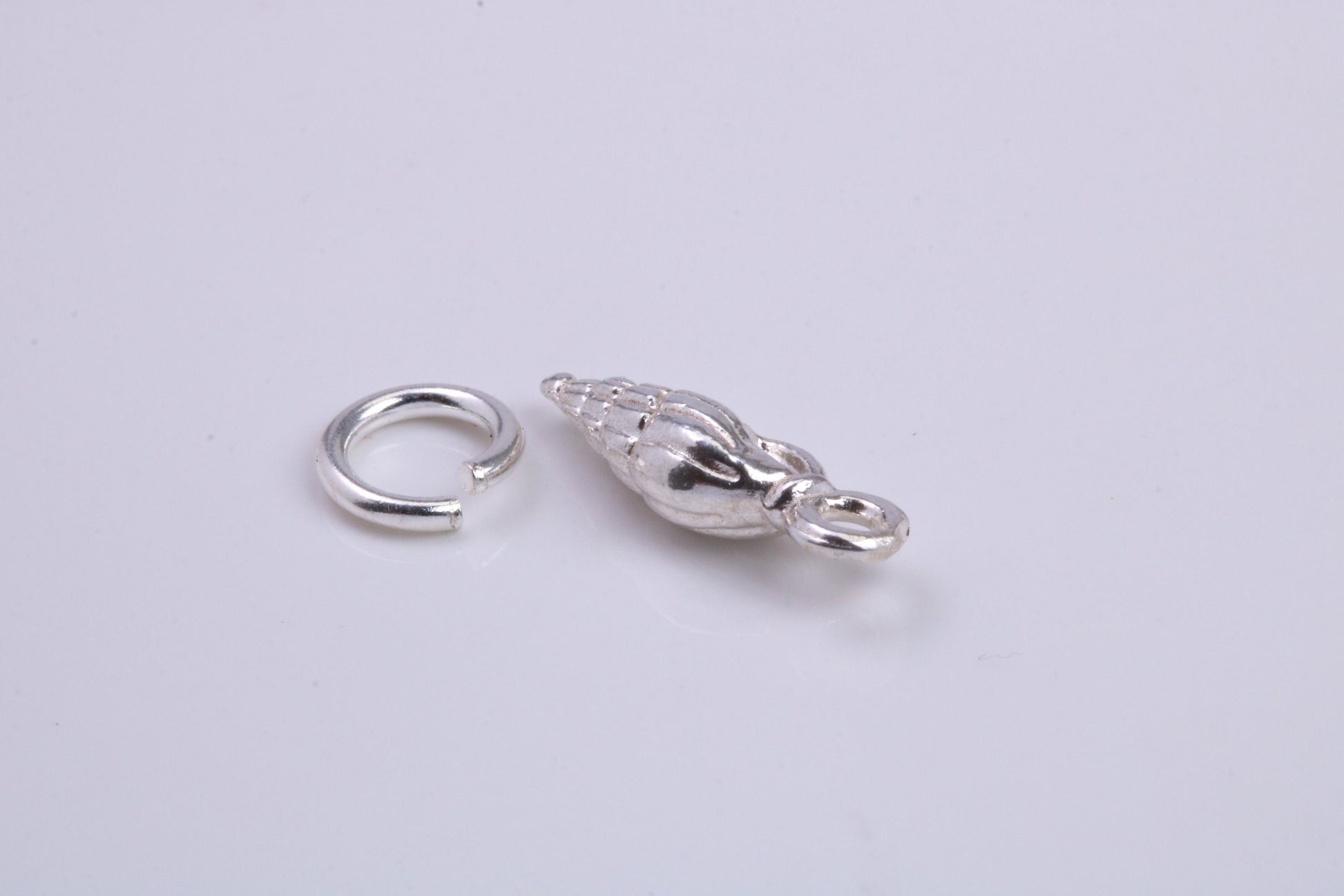 Sea Shell Charm, Traditional Charm, Made from Solid 925 Grade Sterling Silver, Complete with Attachment Link