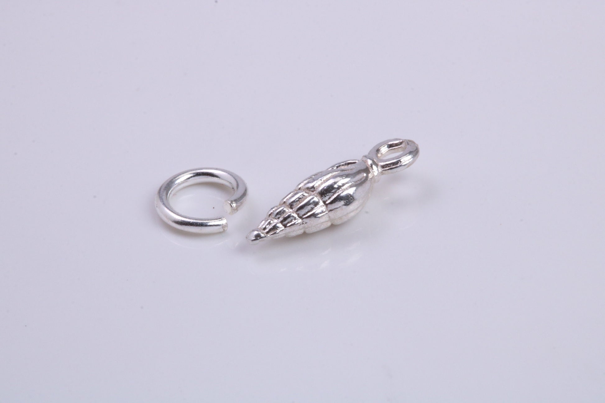 Sea Shell Charm, Traditional Charm, Made from Solid 925 Grade Sterling Silver, Complete with Attachment Link
