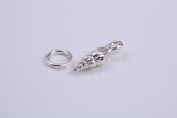 Sea Shell Charm, Traditional Charm, Made from Solid 925 Grade Sterling Silver, Complete with Attachment Link