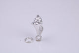 Sea Shell Charm, Traditional Charm, Made from Solid 925 Grade Sterling Silver, Complete with Attachment Link