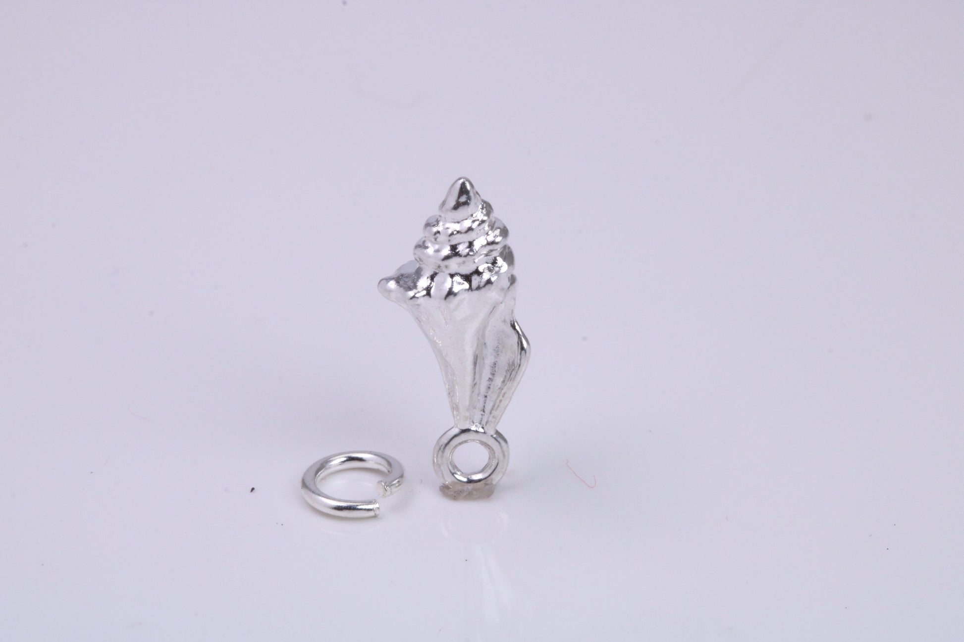 Sea Shell Charm, Traditional Charm, Made from Solid 925 Grade Sterling Silver, Complete with Attachment Link