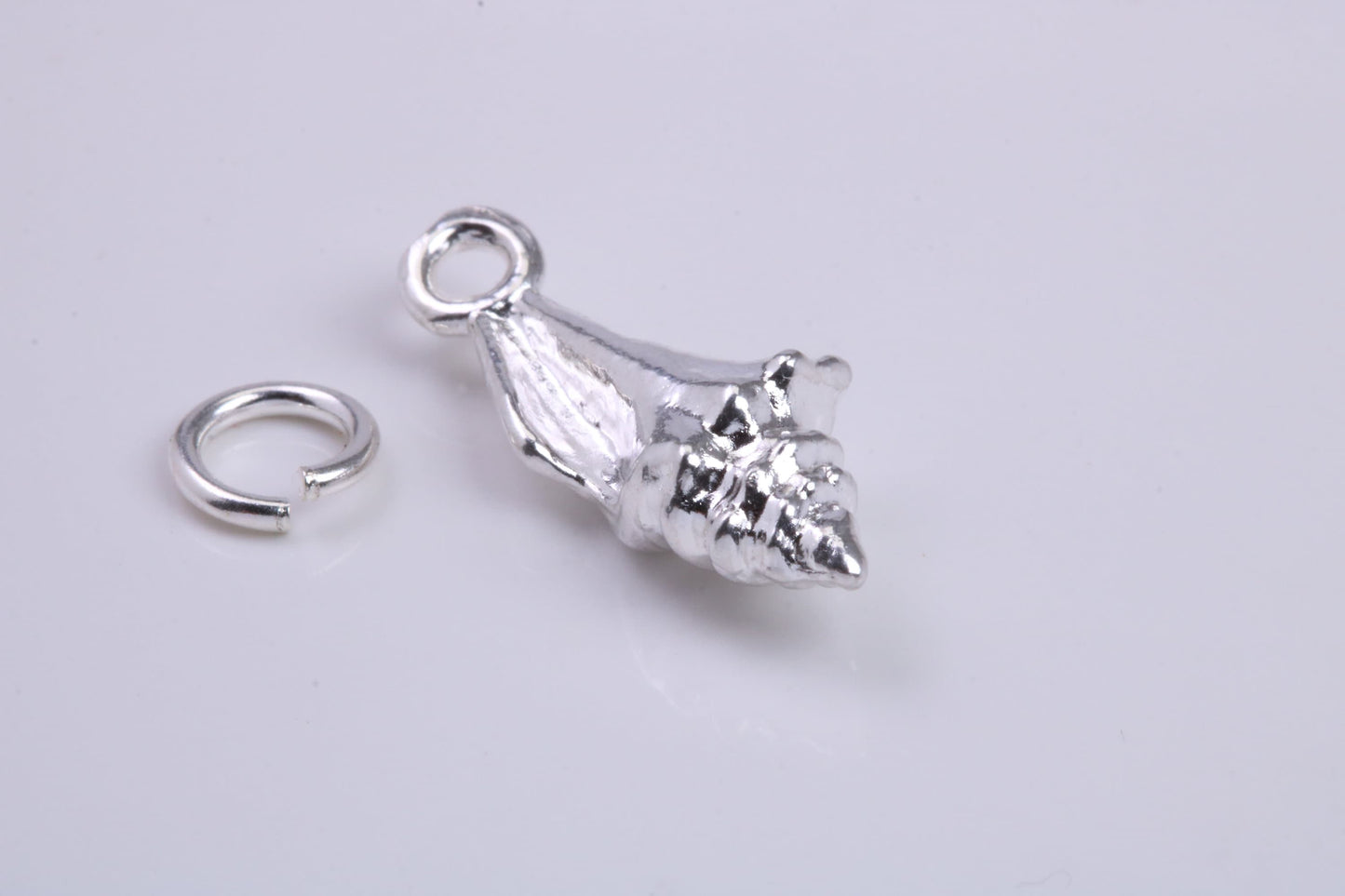 Sea Shell Charm, Traditional Charm, Made from Solid 925 Grade Sterling Silver, Complete with Attachment Link