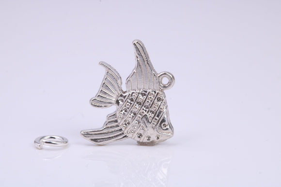 Angel Fish Charm, Traditional Charm, Made from Solid 925 Grade Sterling Silver, Complete with Attachment Link