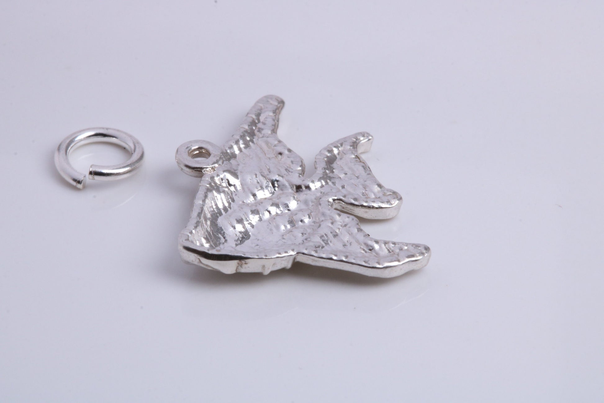 Angel Fish Charm, Traditional Charm, Made from Solid 925 Grade Sterling Silver, Complete with Attachment Link