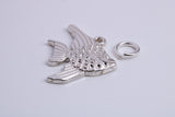 Angel Fish Charm, Traditional Charm, Made from Solid 925 Grade Sterling Silver, Complete with Attachment Link