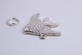 Angel Fish Charm, Traditional Charm, Made from Solid 925 Grade Sterling Silver, Complete with Attachment Link