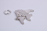 Angel Fish Charm, Traditional Charm, Made from Solid 925 Grade Sterling Silver, Complete with Attachment Link