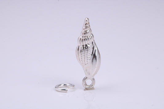 Sea Shell Charm, Traditional Charm, Made from Solid 925 Grade Sterling Silver, Complete with Attachment Link