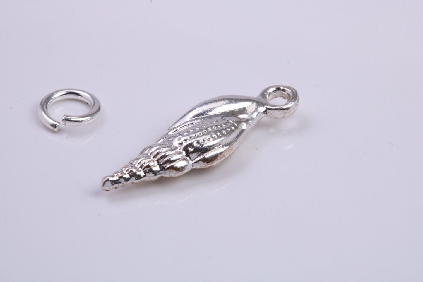 Sea Shell Charm, Traditional Charm, Made from Solid 925 Grade Sterling Silver, Complete with Attachment Link