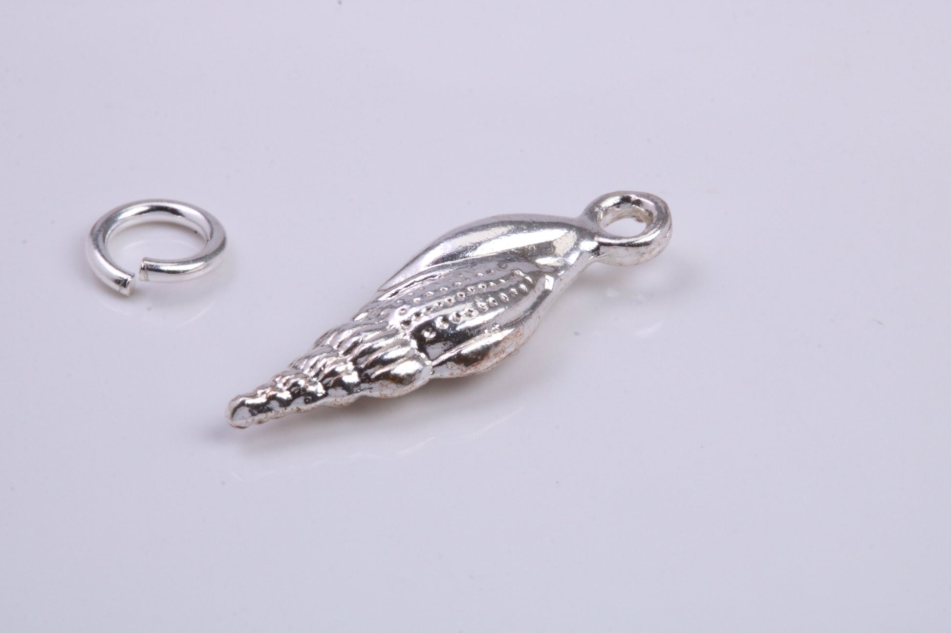 Sea Shell Charm, Traditional Charm, Made from Solid 925 Grade Sterling Silver, Complete with Attachment Link