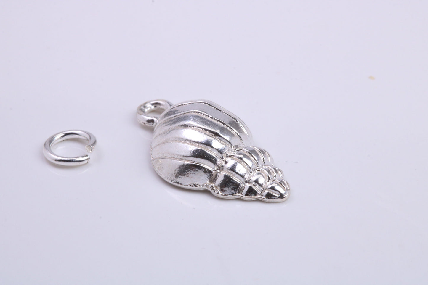 Sea Shell Charm, Traditional Charm, Made from Solid 925 Grade Sterling Silver, Complete with Attachment Link