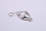 Sea Shell Charm, Traditional Charm, Made from Solid 925 Grade Sterling Silver, Complete with Attachment Link