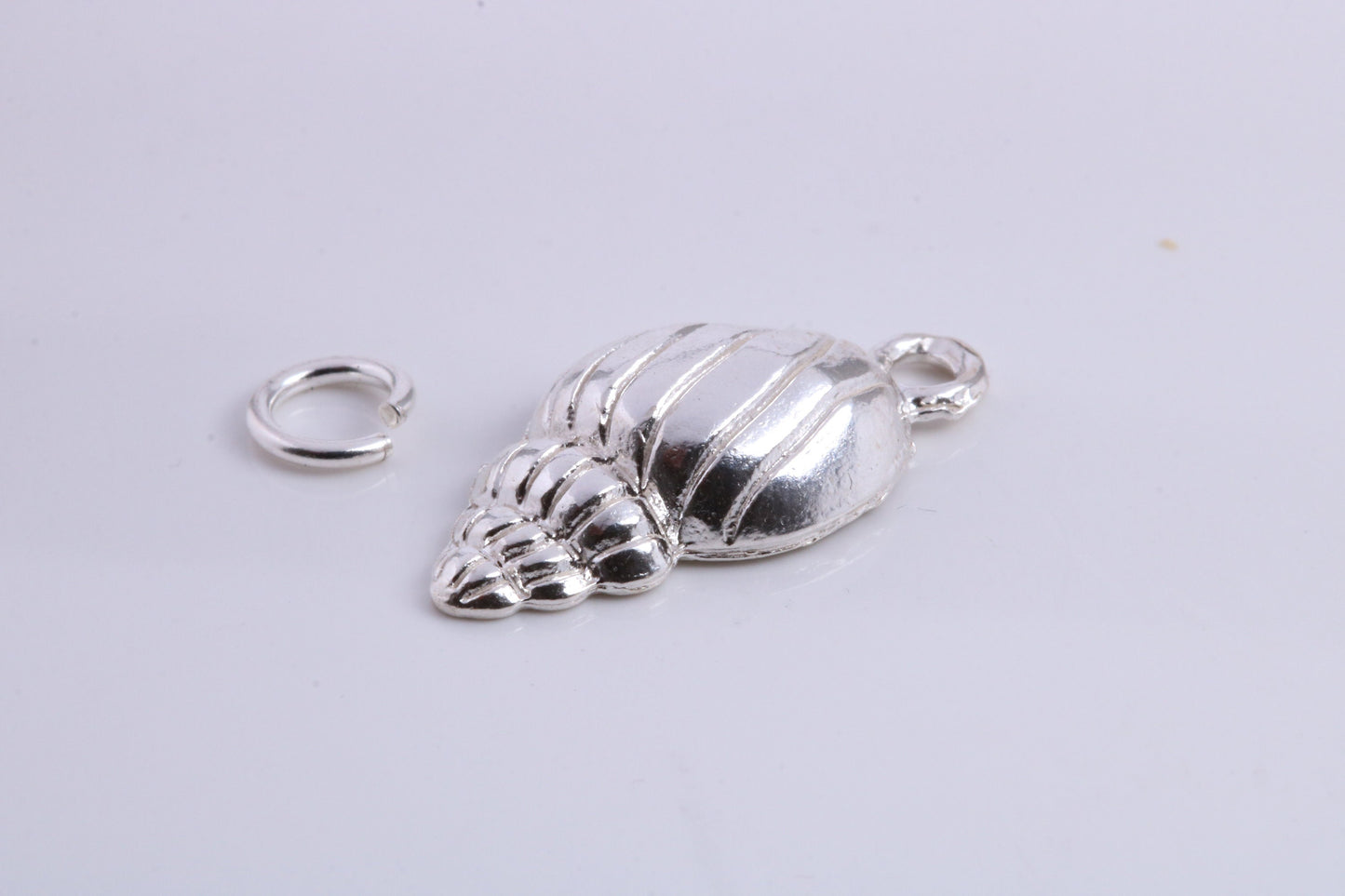 Sea Shell Charm, Traditional Charm, Made from Solid 925 Grade Sterling Silver, Complete with Attachment Link