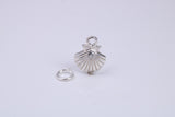 Sea Shell Charm, Traditional Charm, Made from Solid 925 Grade Sterling Silver, Complete with Attachment Link