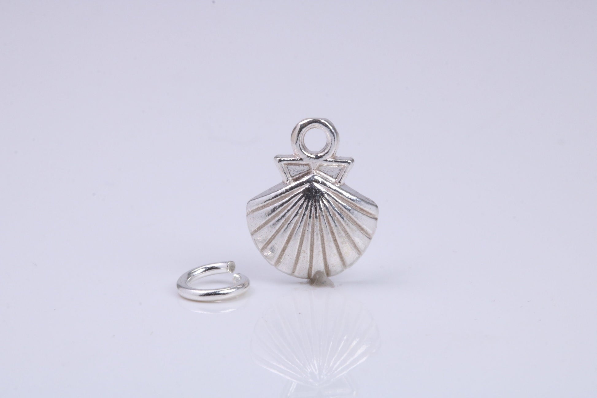 Sea Shell Charm, Traditional Charm, Made from Solid 925 Grade Sterling Silver, Complete with Attachment Link