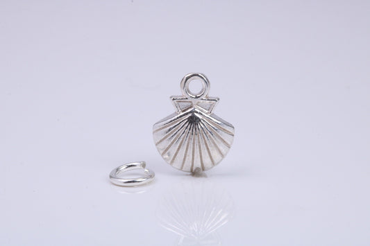 Sea Shell Charm, Traditional Charm, Made from Solid 925 Grade Sterling Silver, Complete with Attachment Link
