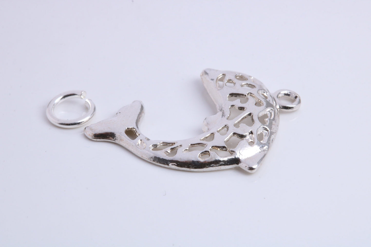 Fish Charm, Traditional Charm, Made from Solid 925 Grade Sterling Silver, Complete with Attachment Link