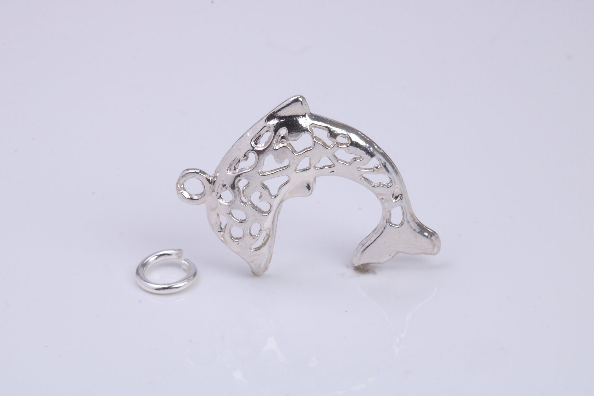 Fish Charm, Traditional Charm, Made from Solid 925 Grade Sterling Silver, Complete with Attachment Link