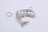 Fish Charm, Traditional Charm, Made from Solid 925 Grade Sterling Silver, Complete with Attachment Link