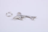 Whale Charm, Traditional Charm, Made from Solid 925 Grade Sterling Silver, Complete with Attachment Link