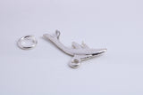 Whale Charm, Traditional Charm, Made from Solid 925 Grade Sterling Silver, Complete with Attachment Link