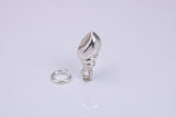 Sea Shell Charm, Traditional Charm, Made from Solid 925 Grade Sterling Silver, Complete with Attachment Link