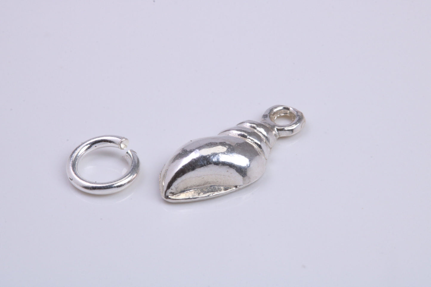 Sea Shell Charm, Traditional Charm, Made from Solid 925 Grade Sterling Silver, Complete with Attachment Link