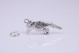 Raven Charm, Traditional Charm, Made from Solid 925 Grade Sterling Silver, Complete with Attachment Link