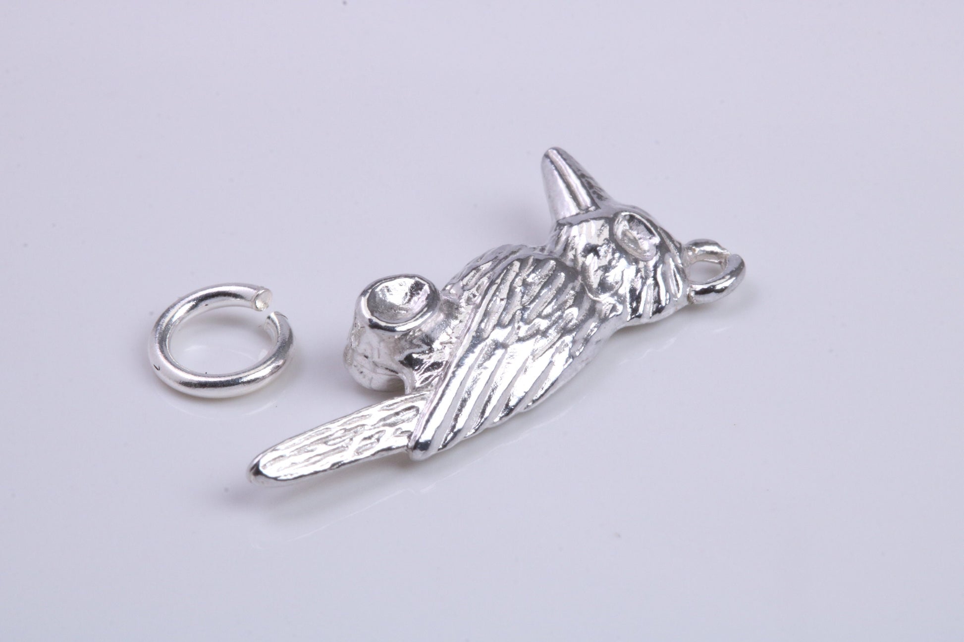 Raven Charm, Traditional Charm, Made from Solid 925 Grade Sterling Silver, Complete with Attachment Link