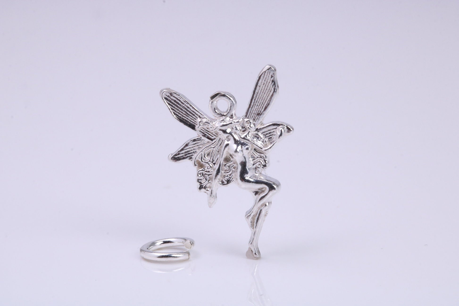 Fairy Charm, Traditional Charm, Made from Solid 925 Grade Sterling Silver, Complete with Attachment Link