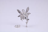 Fairy Charm, Traditional Charm, Made from Solid 925 Grade Sterling Silver, Complete with Attachment Link