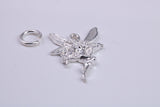Fairy Charm, Traditional Charm, Made from Solid 925 Grade Sterling Silver, Complete with Attachment Link
