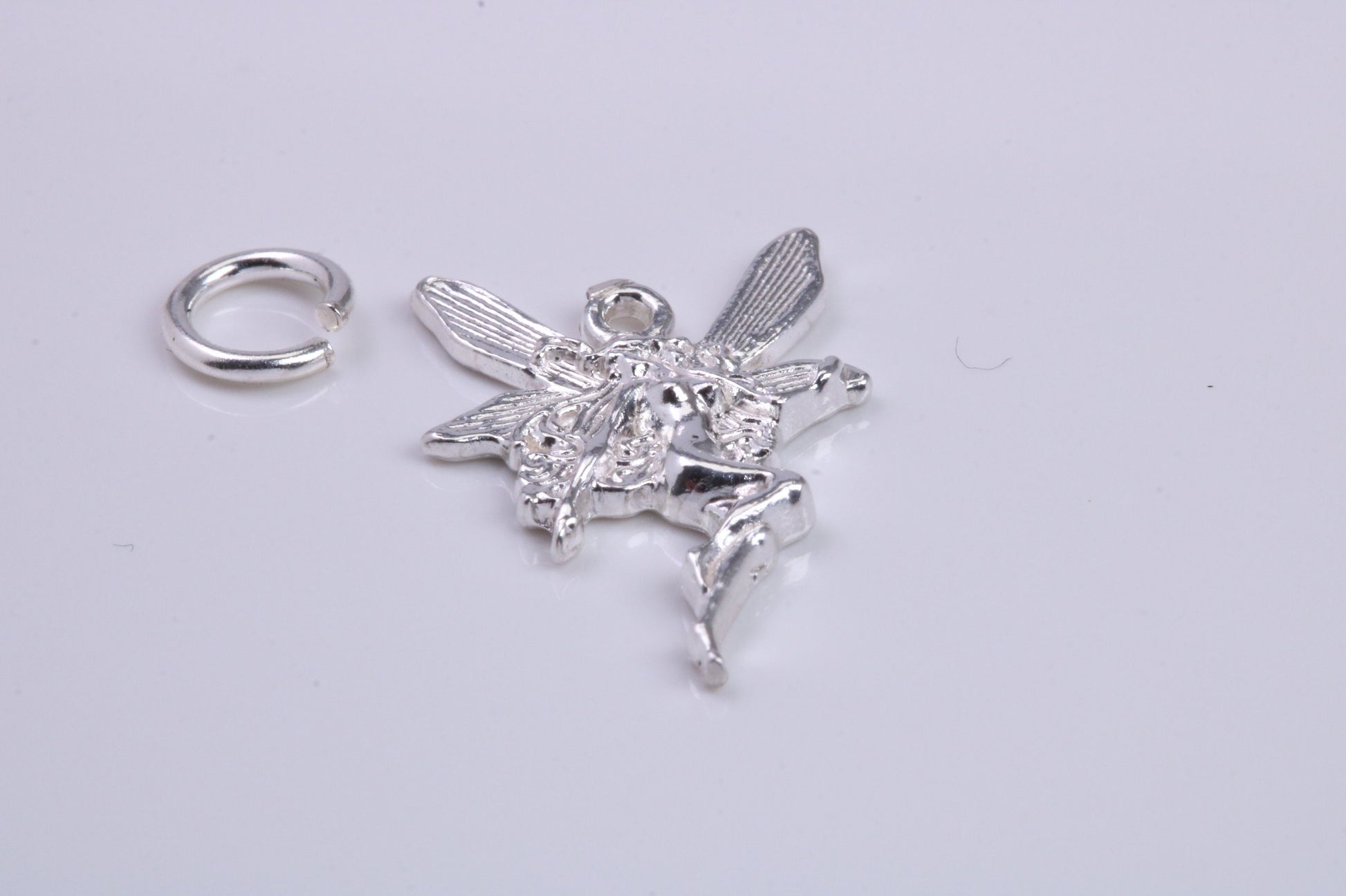Fairy Charm, Traditional Charm, Made from Solid 925 Grade Sterling Silver, Complete with Attachment Link