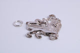 Rule Britannia Lion Charm, Traditional Charm, Made from Solid 925 Grade Sterling Silver, Complete with Attachment Link