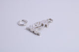Parrot Charm, Traditional Charm, Made from Solid 925 Grade Sterling Silver, Complete with Attachment Link