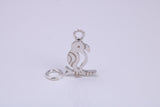 Parrot Charm, Traditional Charm, Made from Solid 925 Grade Sterling Silver, Complete with Attachment Link