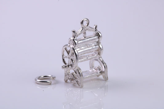 Mangle Charm, Traditional Charm, Made from Solid 925 Grade Sterling Silver, Complete with Attachment Link